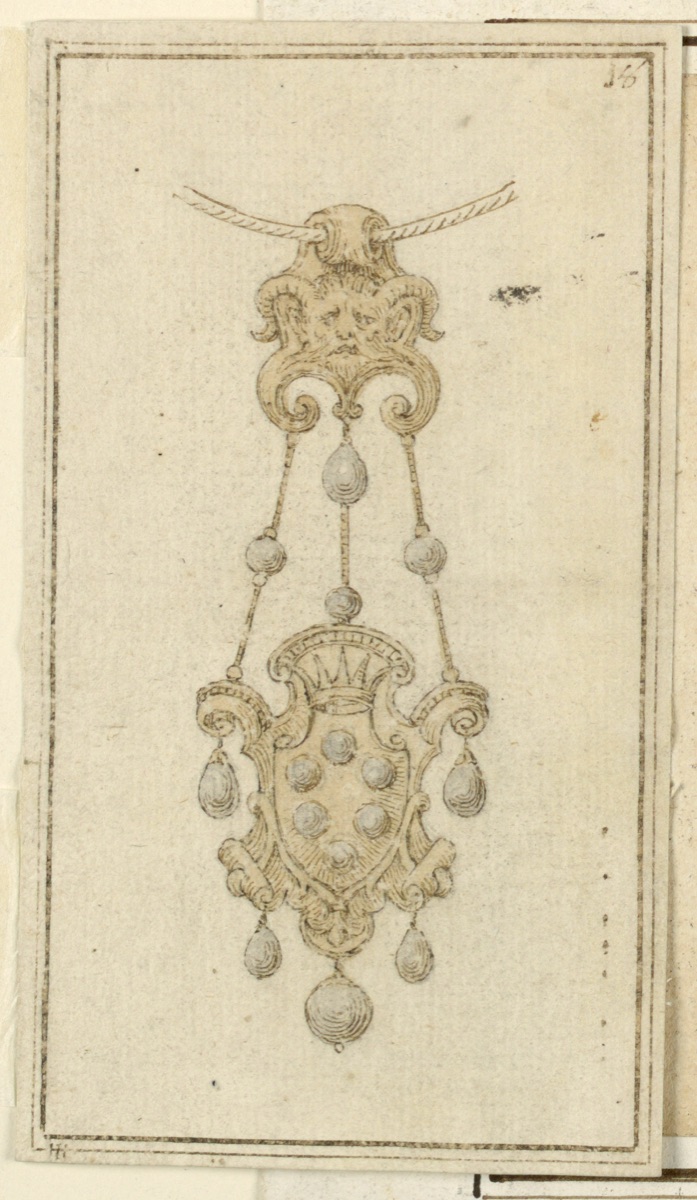 Design for pendant with satyr's head
