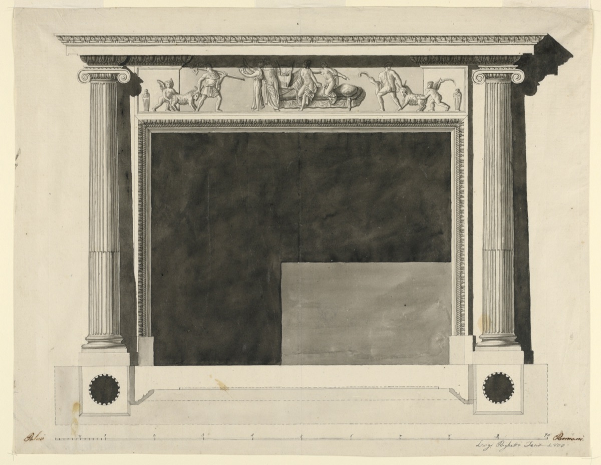 Design for a Chimneypiece — Luigi Righetti, Italian, 1780 - 1819