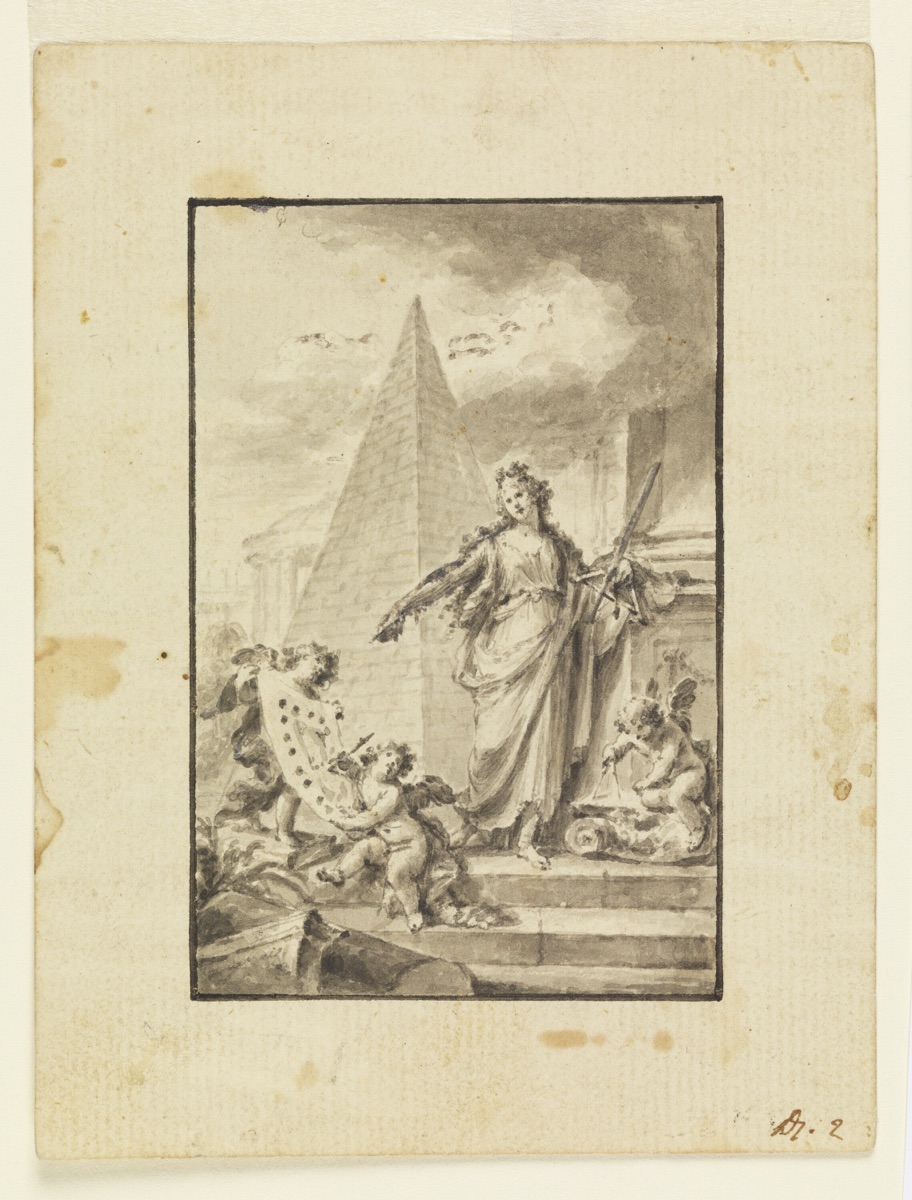 Design for an Illustration: "Architecture" — Fedele Fischetti, Italian, 1734 - 1789