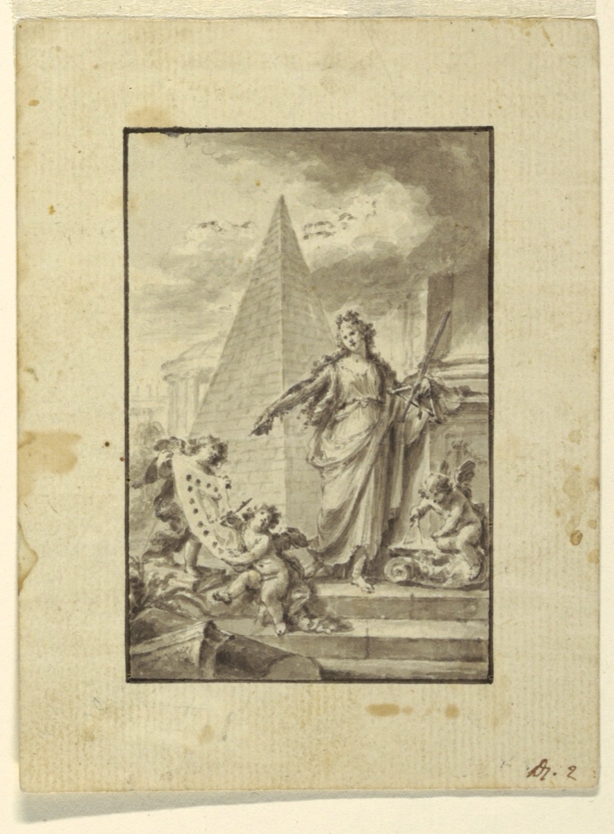 Design for an Illustration: "Architecture" — Fedele Fischetti, Italian, 1734 - 1789