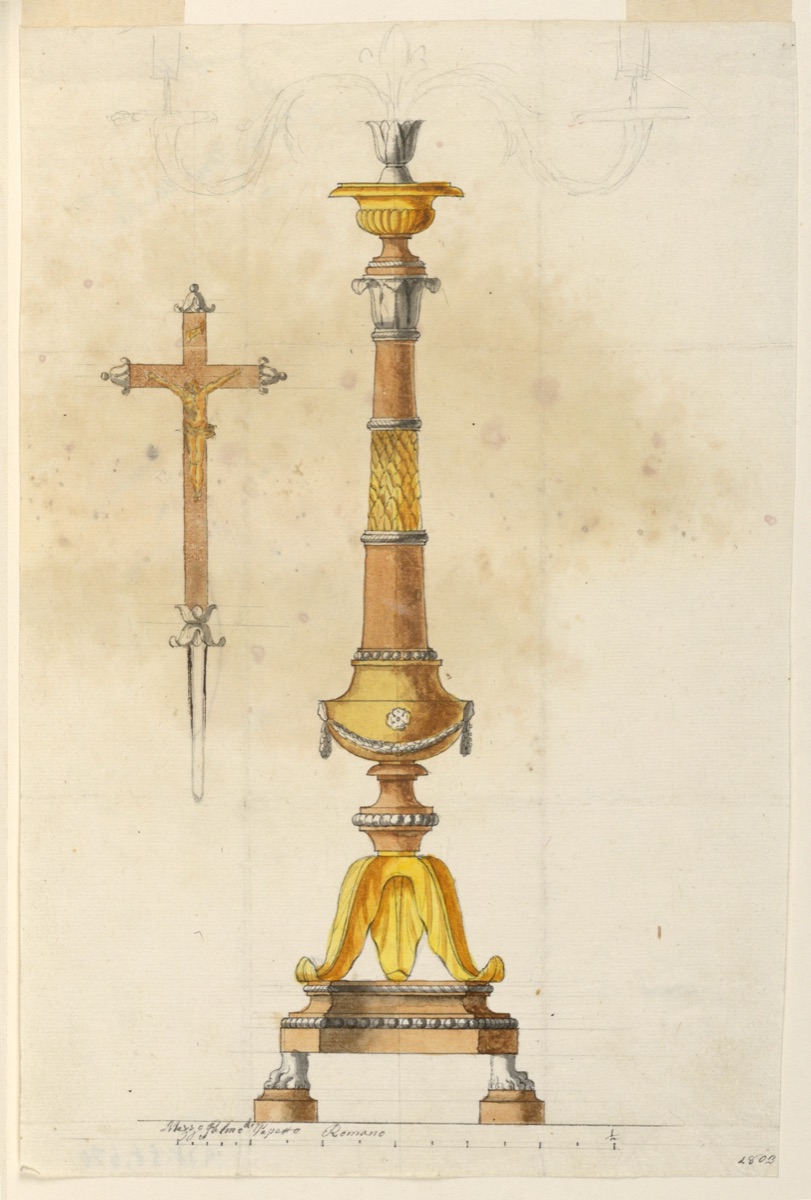 Design for a Candelabrum and a Crucifix