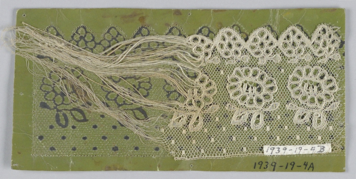 Pattern with uncompleted piece of lace