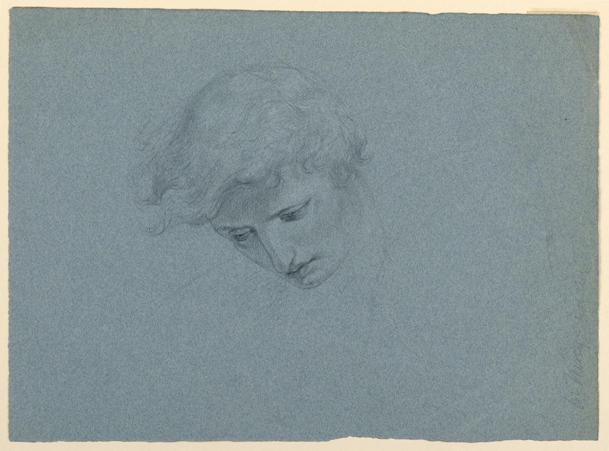 Study of Angel's Head for "Mercy's Dream" — Daniel Huntington, American, 1816–1906