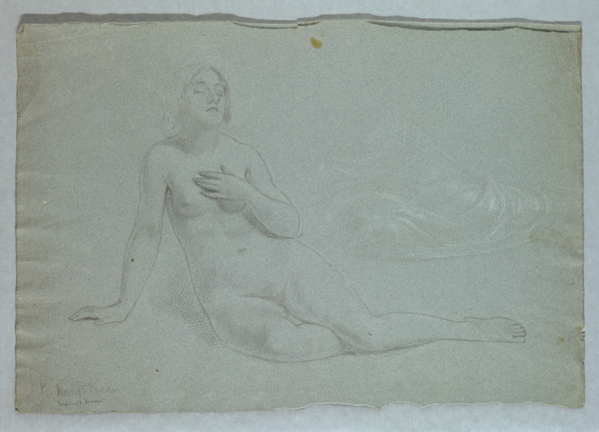 Figure Study of Mercy for "Mercy's Dream" — Daniel Huntington, American, 1816–1906
