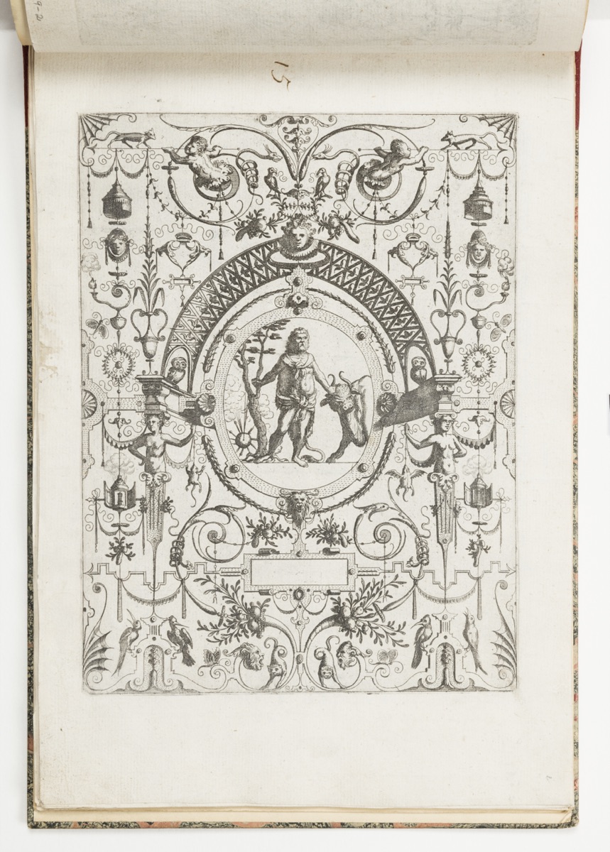 Plate 15, from Grotteßco in diverßche manieren (Various Grotesques) — Hans Vredeman de Vries, Dutch, 1527 - ca. 1606; Jan van Doetechum the Elder, Dutch, active 1554 - ca. 1600; Lucas van Doetechum, Dutch, after 1584; Gerard de Jode, Flemish, 1509 - 1591