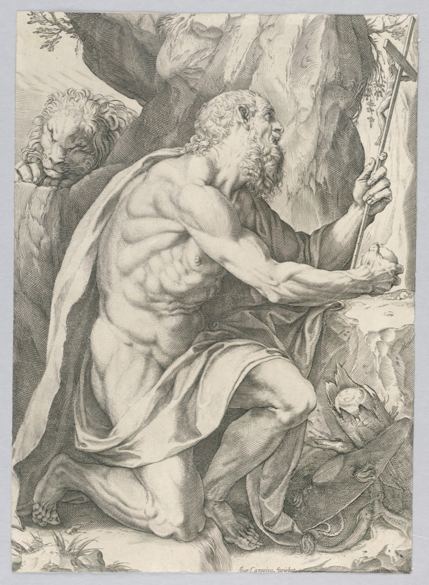 Saint Jerome — Agostino Carracci, Italian, 1557 – 1602; Francesco Brizio, 1574 - 1623