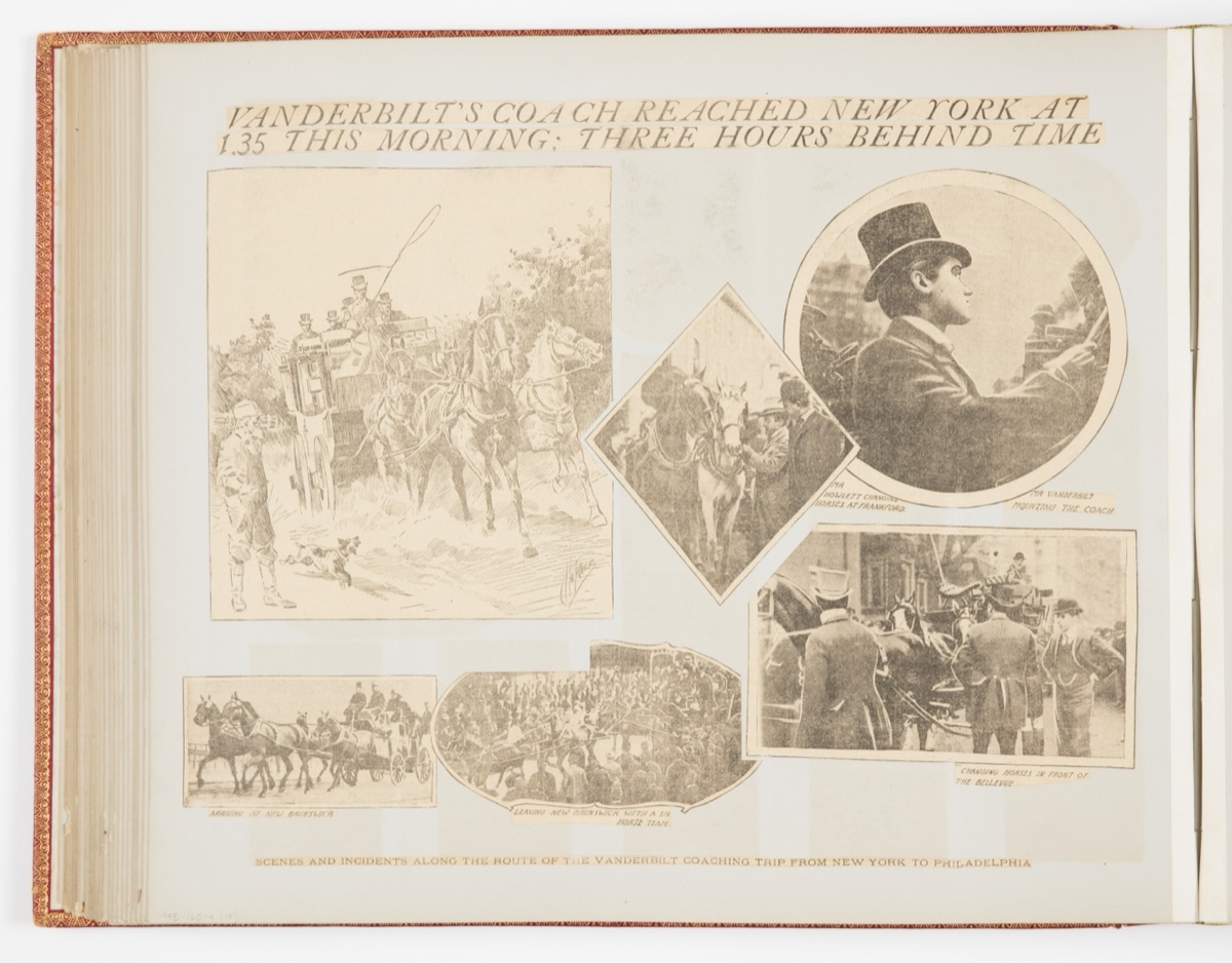 Commemorative Scrapbook Documenting the 1901 Record Breaking Coach Race from New York City to Philadelphia and Back Again