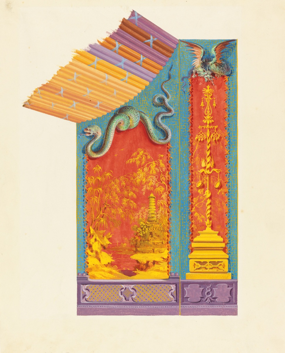 Design for the North Wall of the Music Room, Royal Pavilion, Brighton — Frederick Crace, English, 1779–1859