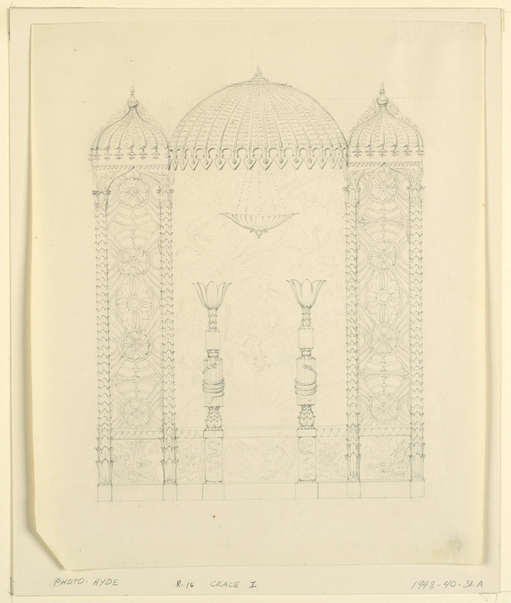 Standards and Wall Decoration, Banqueting Room, Royal Pavilion, Brighton — Frederick Crace, English, 1779–1859
