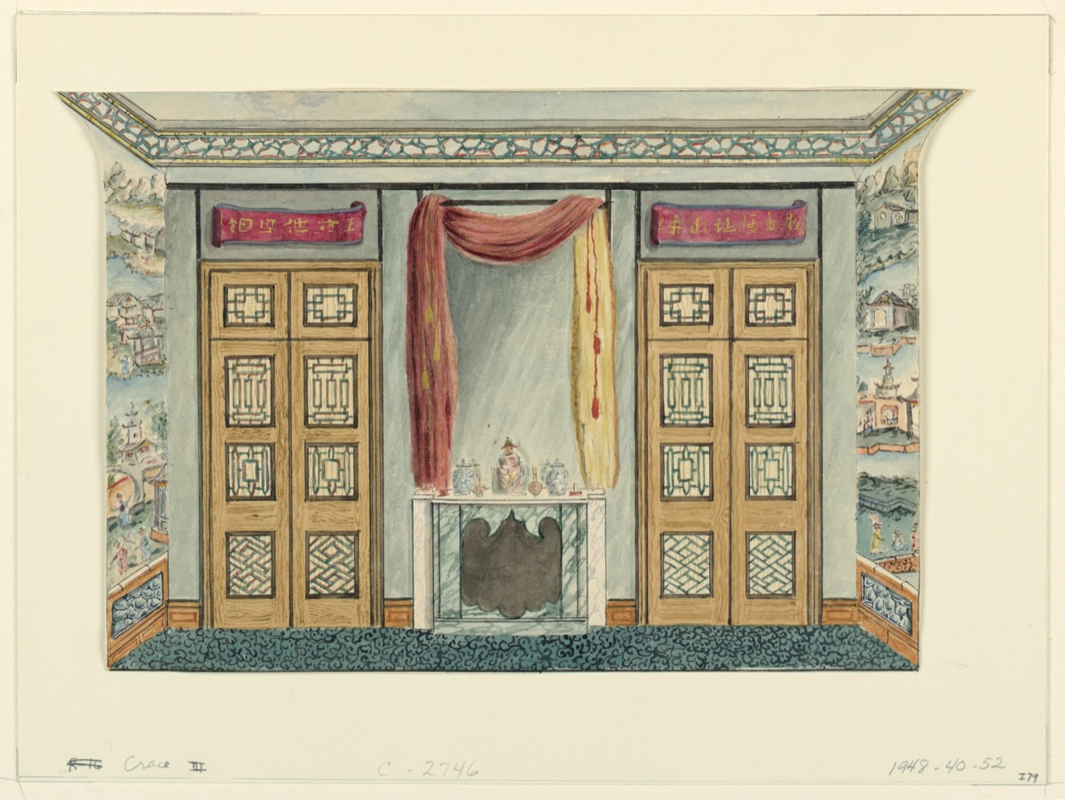 Interior with Chinese Wallpaper — Frederick Crace, English, 1779–1859