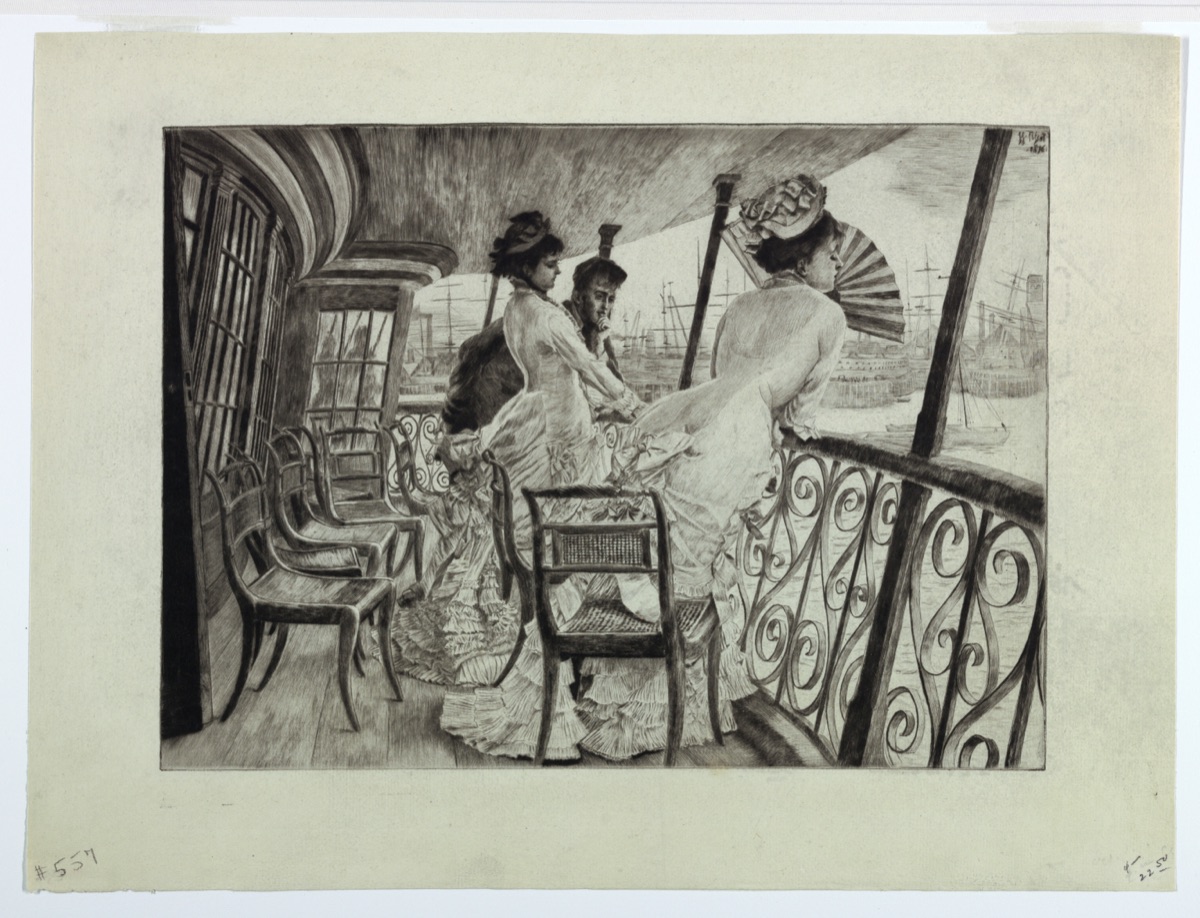 The Gallery of H.M.S. Calcutta (Souvenir of a Ball on Shipboard) — James Joseph Tissot, French, 1836 – 1902; James Joseph Tissot, French, 1836 – 1902