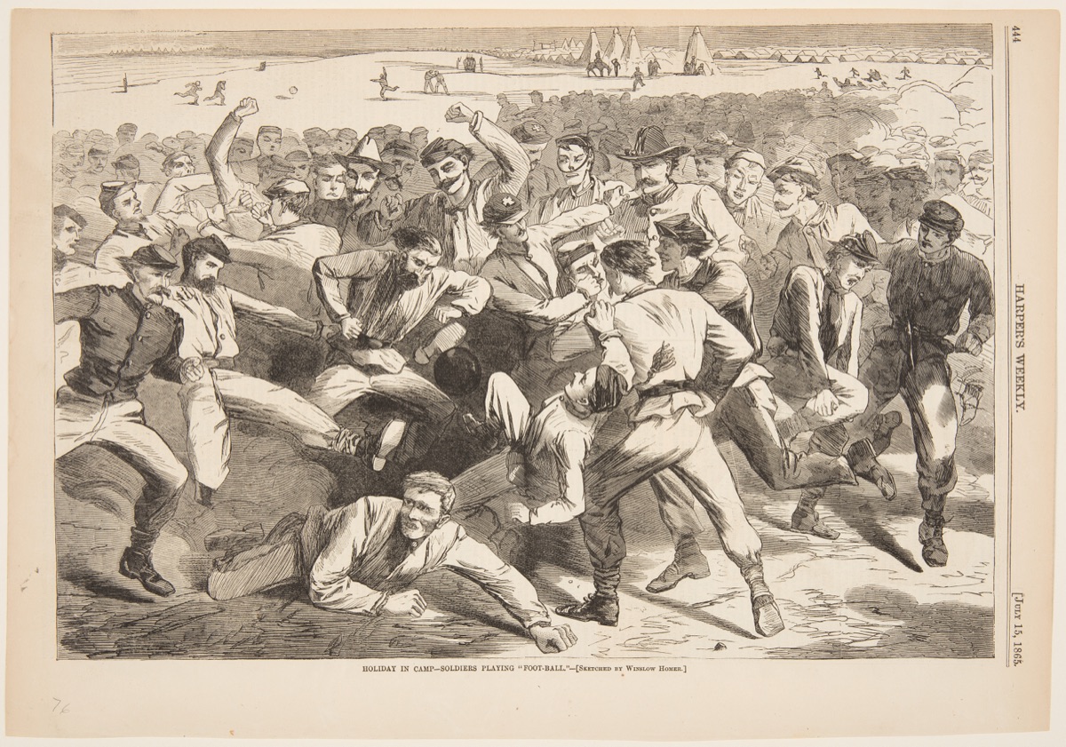 Holiday in Camp – Soldiers Playing "Foot-Ball" — Harper & Bros., New York, New York, USA