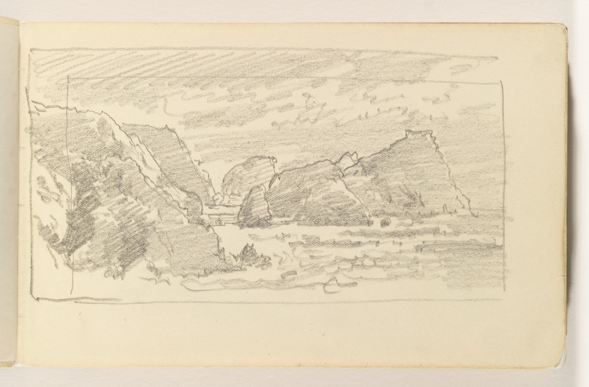 Ocean Study with Cliffs and Large Rocks — William Trost Richards, American, 1833–1905