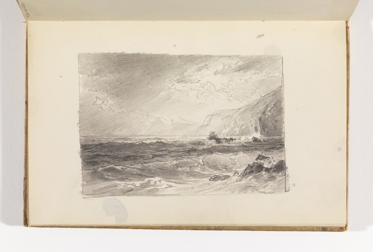 Dramatic Study of Ocean, Cliff, and Light-filled Sky — William Trost Richards, American, 1833–1905