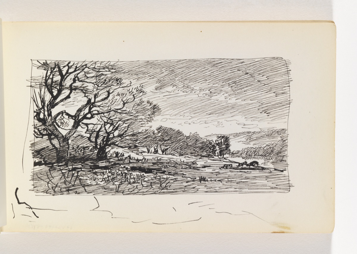 Quick Sketch of Landscape with Large Trees — William Trost Richards, American, 1833–1905