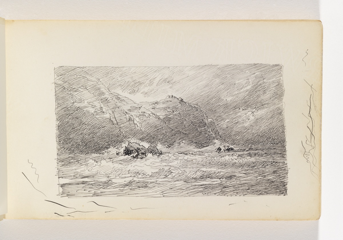 Waves and Three Cliffs — William Trost Richards, American, 1833–1905