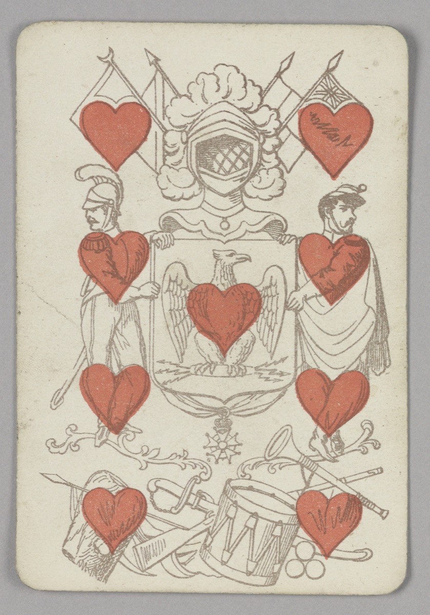 Nine of Hearts — E. Le Tellier, French, active late 19th century; Belin, France; B.P. Grimaud, Paris, France