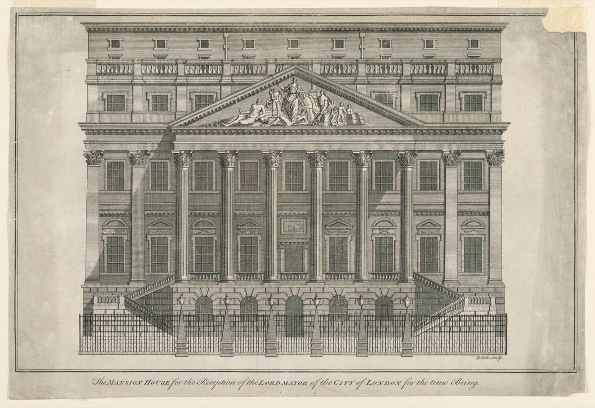 The Mansion House, London — Benjamin Cole, British, active ca. 1748 - 1775, died 1783