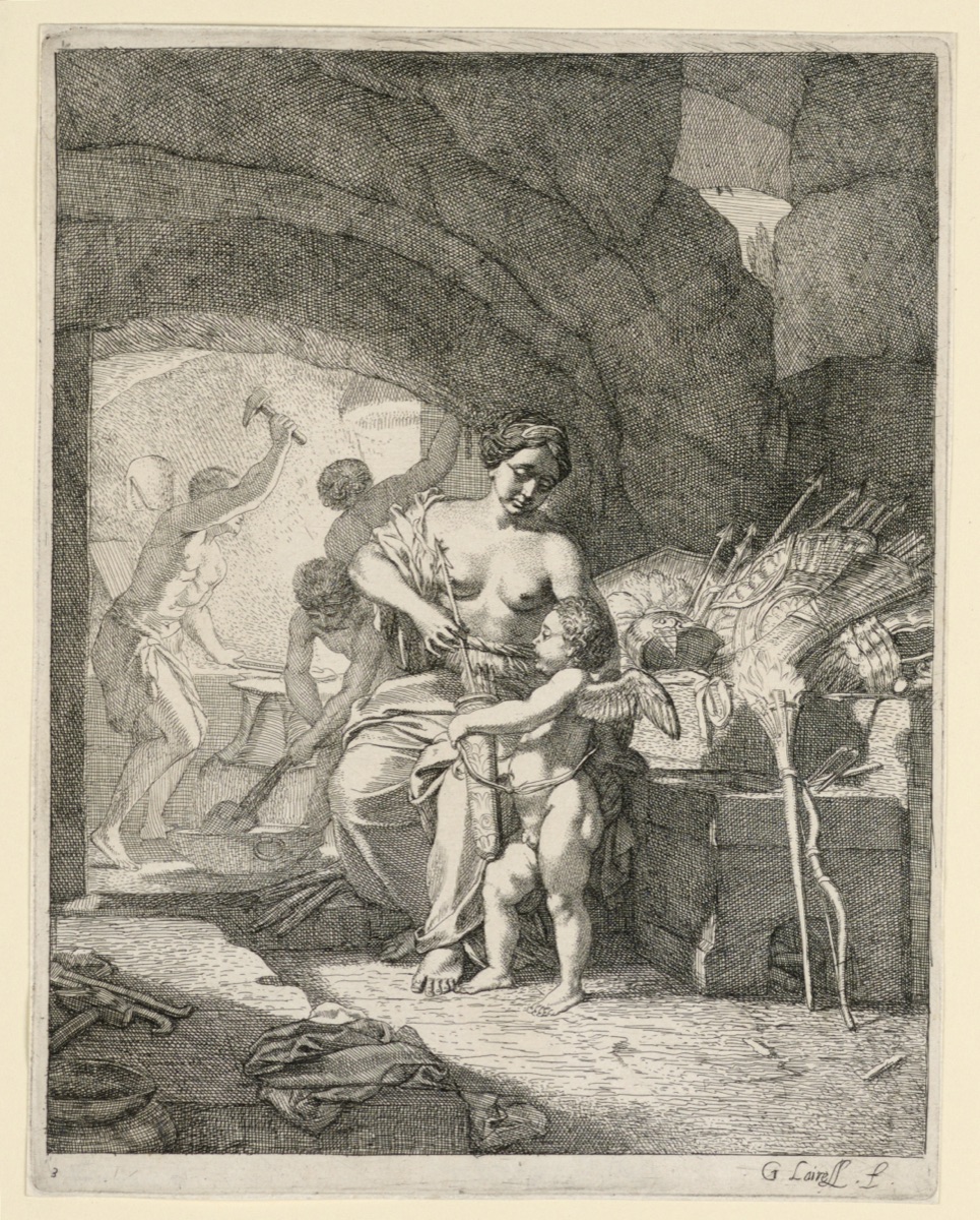 Venus and Cupid at the Forge of Vulcan — Gérard de Lairesse, Dutch, 1641–1711
