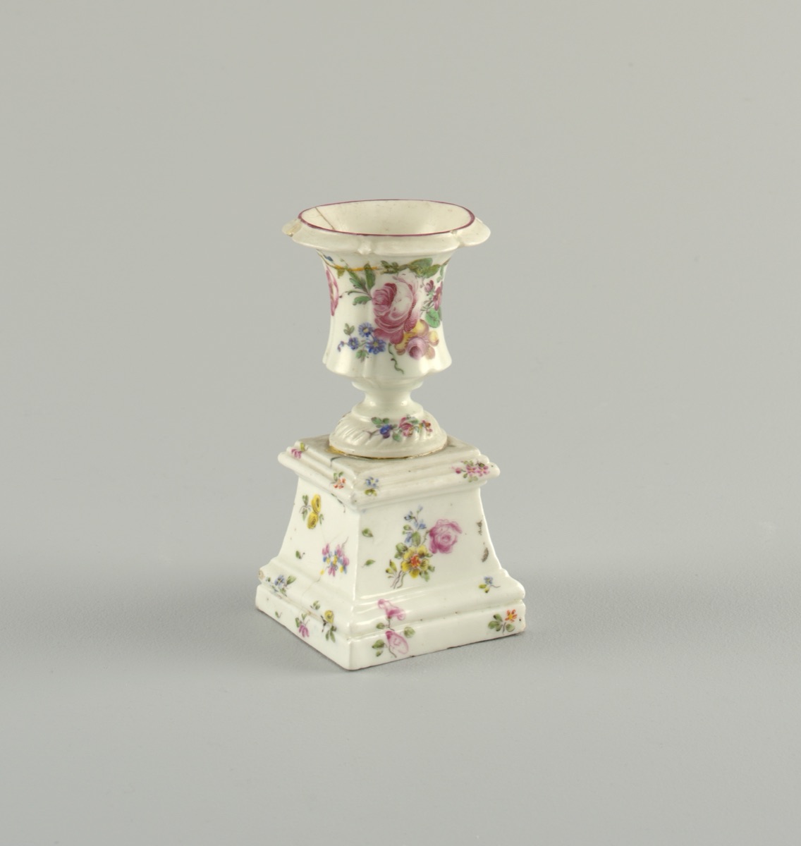 Miniature Vase on Pedestal (One of a Pair) — Mennecy Porcelain Manufactory, French, active 1735 – 1773