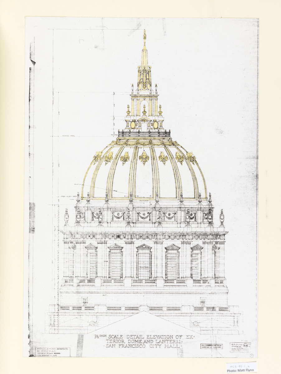 Architectural working drawings of the San Francisco City Hall — John Bakewell Jr., 1872 – 1963; Arthur Brown Jr., 1874 – 1957