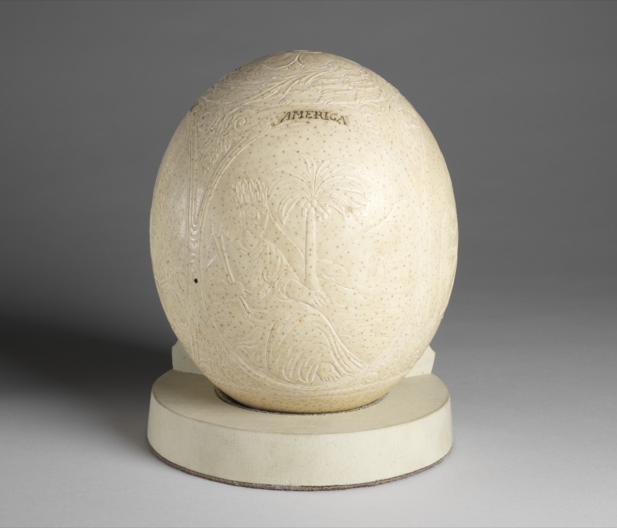 Ostrich egg and stand — After Johannes Meyer, Swiss, 1655 - 1712