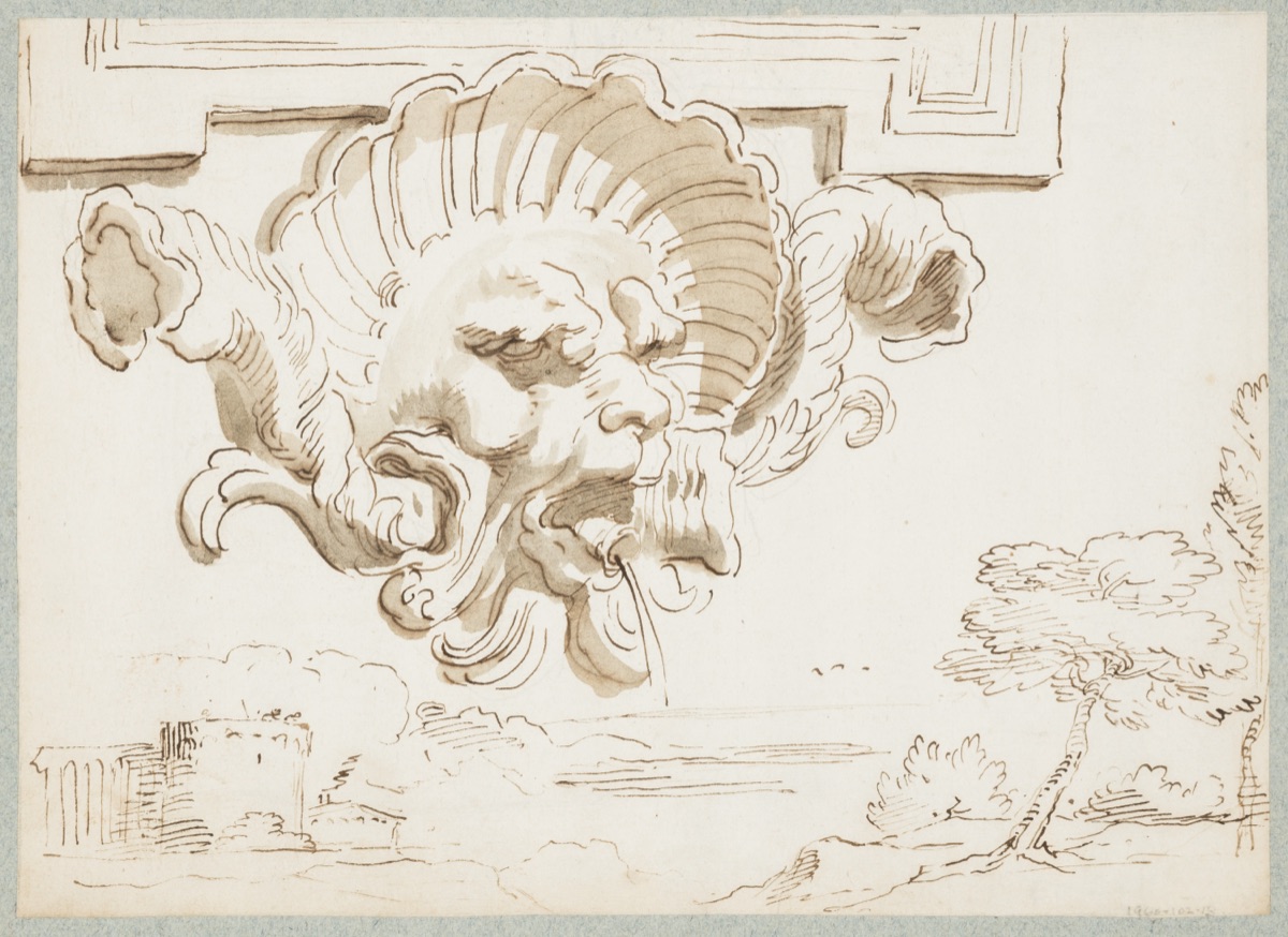 Design for a Fountain with Landscape — Gilles-Marie Oppenord, French, 1672–1742