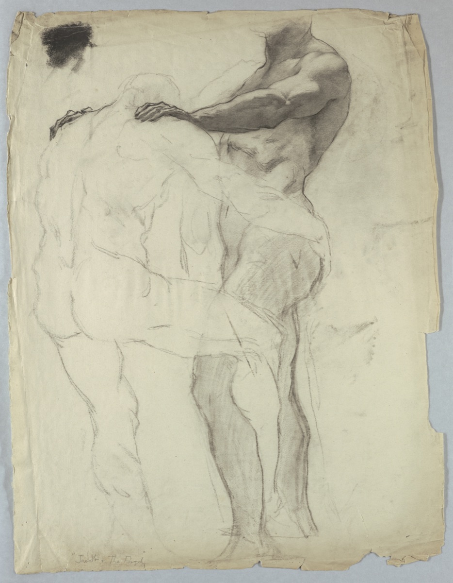 Figure Study for "Jacob Wrestling with the Angel" — Kenyon Cox, American, 1856–1919
