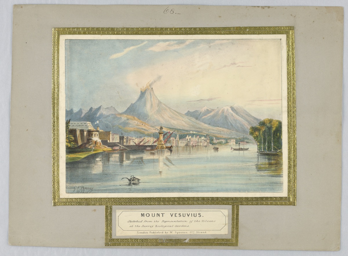 Optical Toy: "Mount Vesuvius" — William Spooner, England, active 1830 – 1854