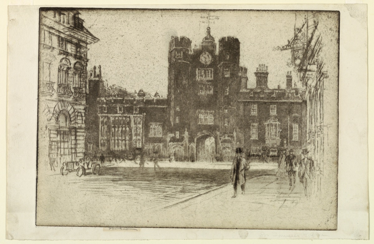 St. James's Palace from St. James's Street — Joseph Pennell, American, active England, 1857–1926