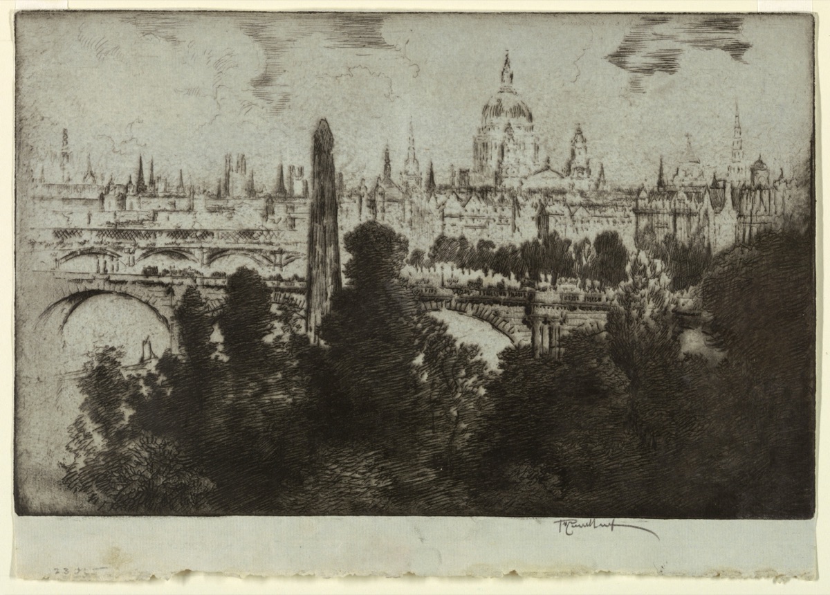 London over Embankment Gardens — Joseph Pennell, American, active England, 1857–1926
