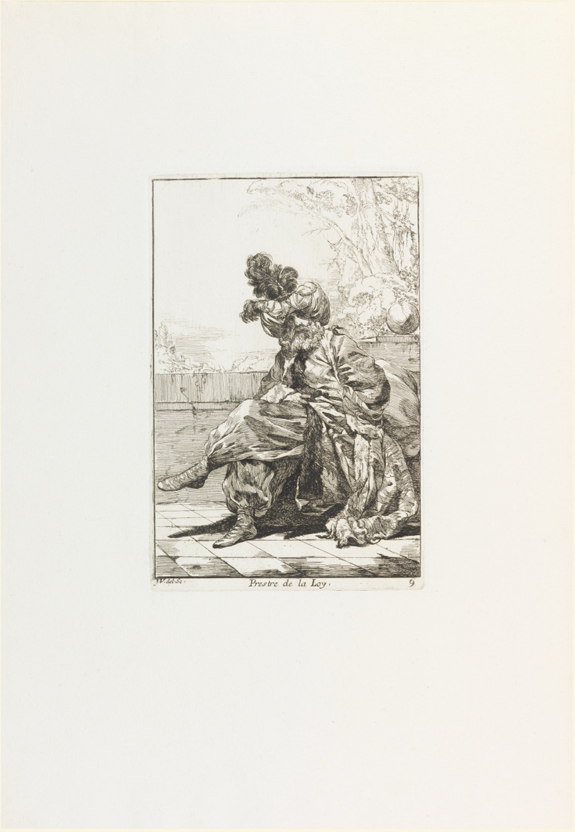 Prestre de la Loy (The Priest of the Law), plate 9 from the series Caravanne du Sultan à la Mecque (Caravan of a Sultan Going to Mecca) — Joseph Marie Vien, French, 1716–1809; Joseph Marie Vien, French, 1716–1809