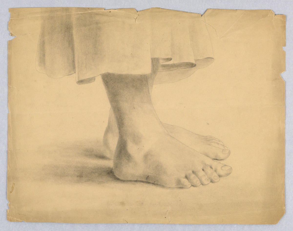Bare feet below a skirt — Martha S. Day