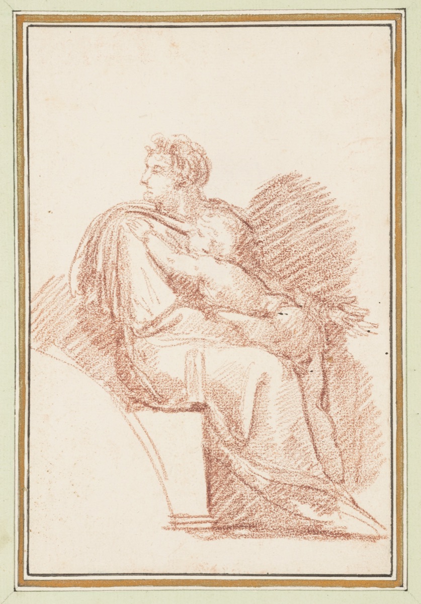 Josiah with Jechoniah in his arms, ancestors of Christ from the Sistine Chapel ceiling by Michelangelo — Jean-Robert Ango, French, active in Rome 1759 –1770, d. 1773