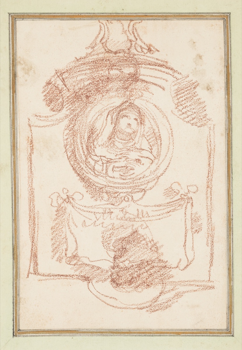 Tomb decoration with portrait — Jean-Robert Ango, French, active in Rome 1759 –1770, d. 1773