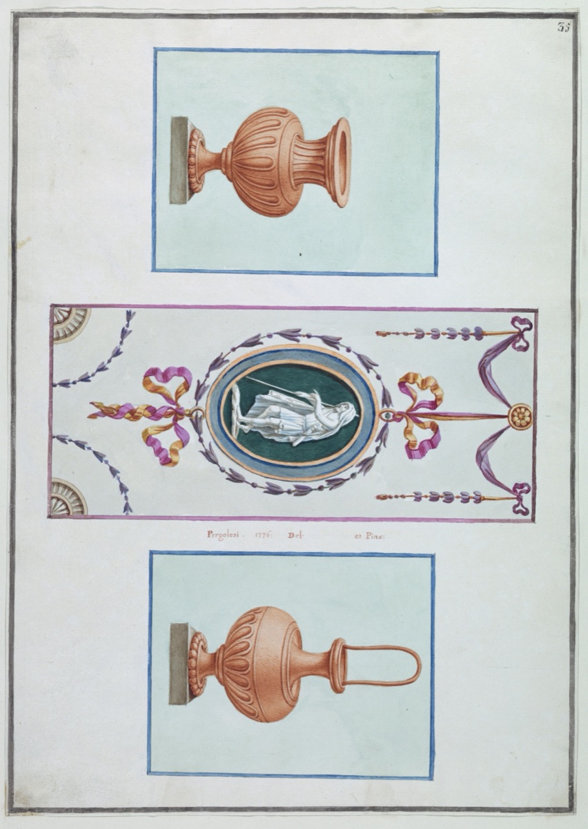 Ornament Design, Cameo and Urns — Michel Angelo Pergolesi, Italian, active ca. 1760–1801