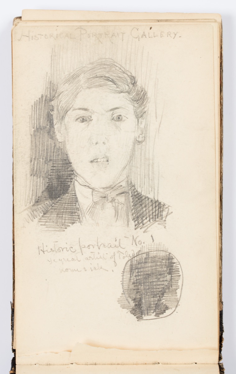 Sketchbook Page: Historic Portrait No. 1 (Self-Portrait) — Kenyon Cox, American, 1856–1919