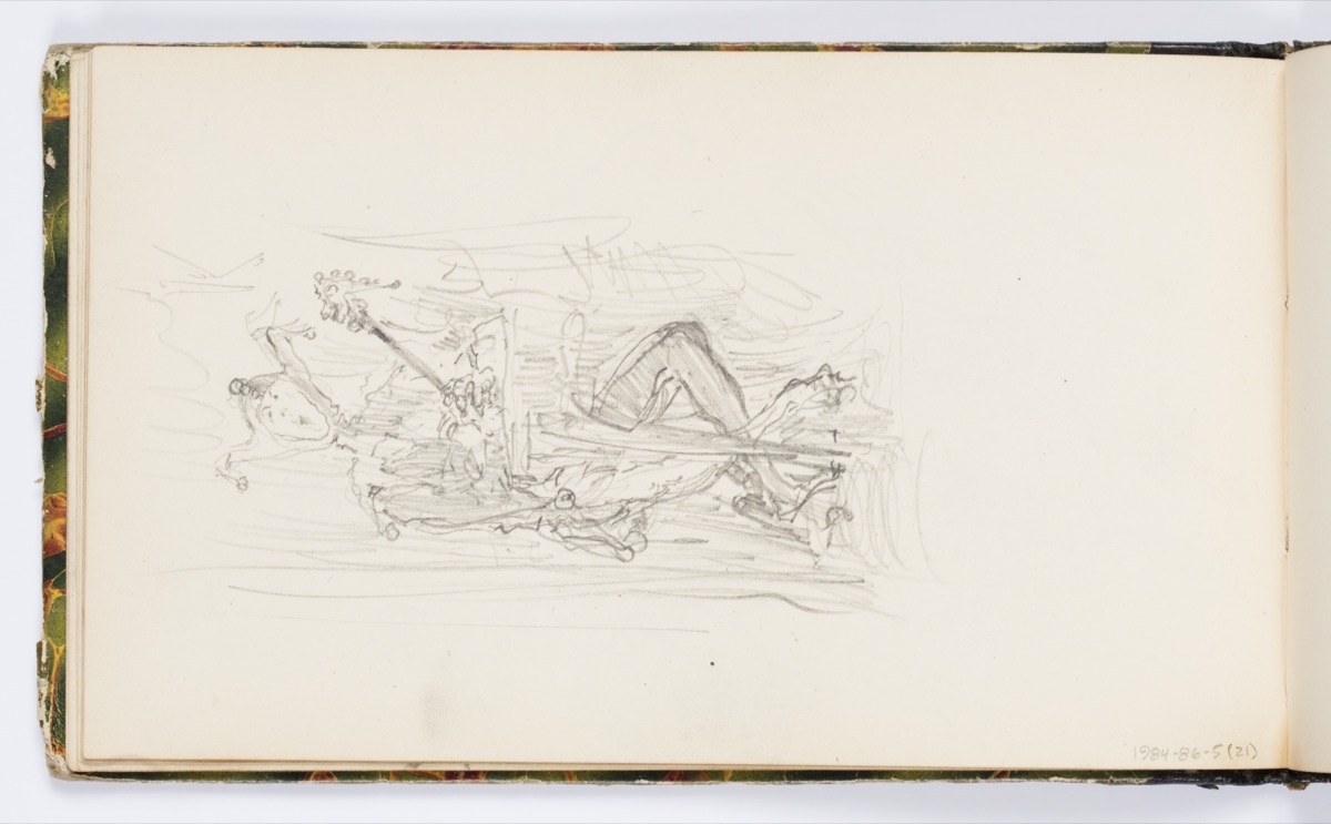 Sketchbook Page: Jester — Kenyon Cox, American, 1856–1919