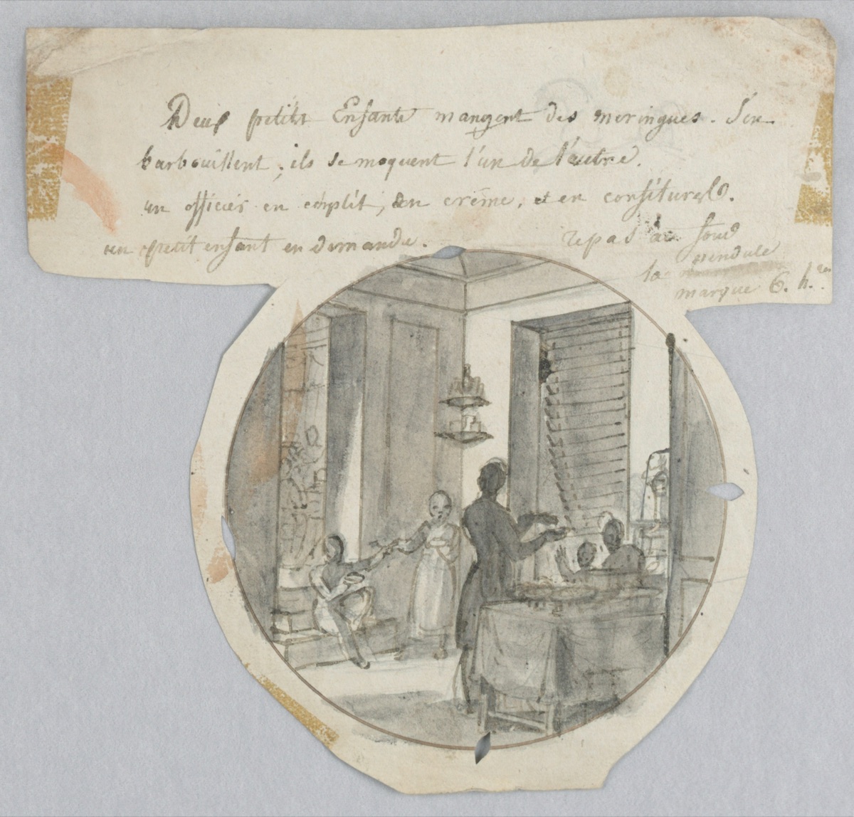 Design for a Painted Porcelain Plate, Les Meringues (Meringues) for the Service des Objets de Dessert (Dessert Service) — Jean Charles Develly, French, 1783 - 1849
