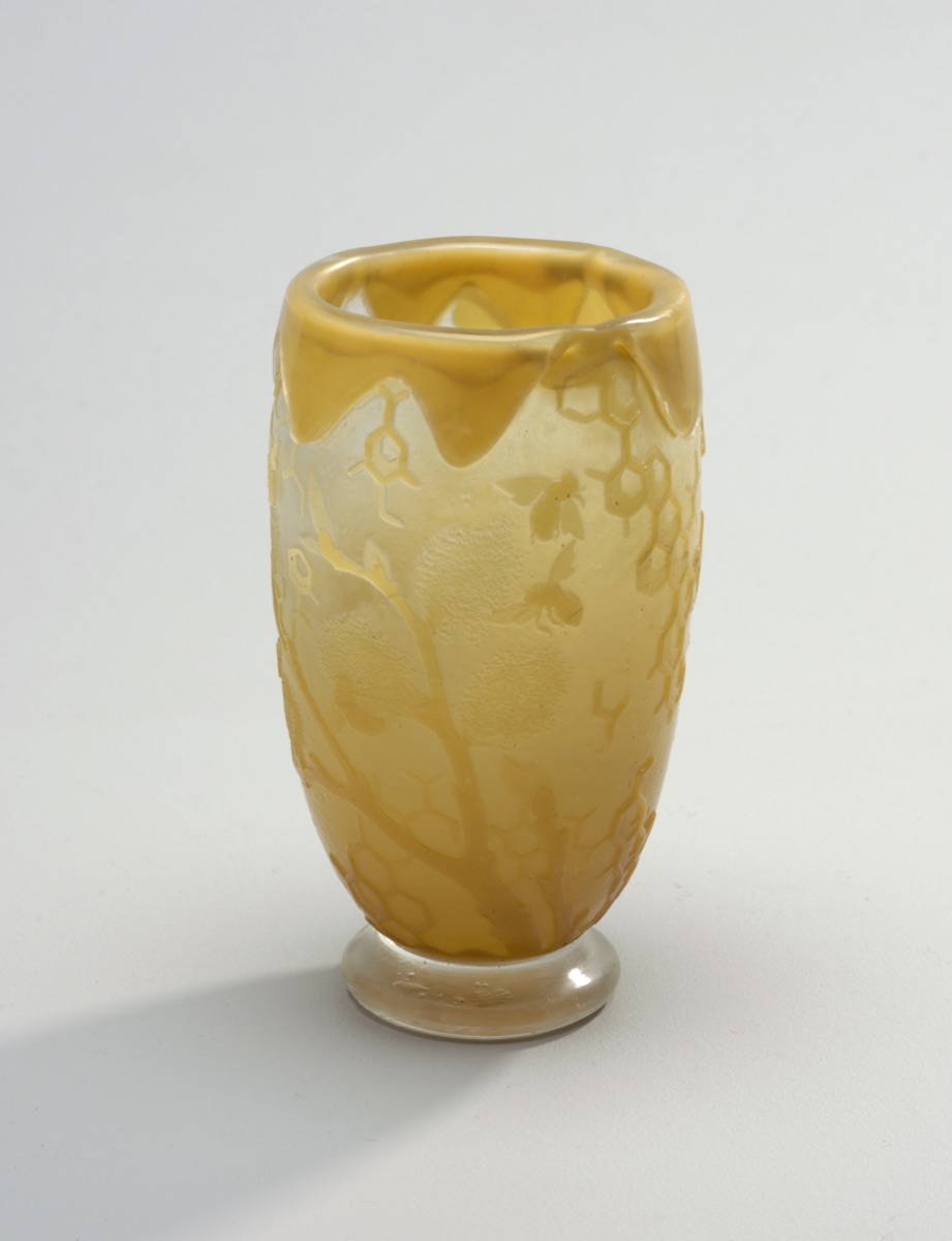 Yellow, bees — Gallé; Emile Gallé, French, 1846 - 1904