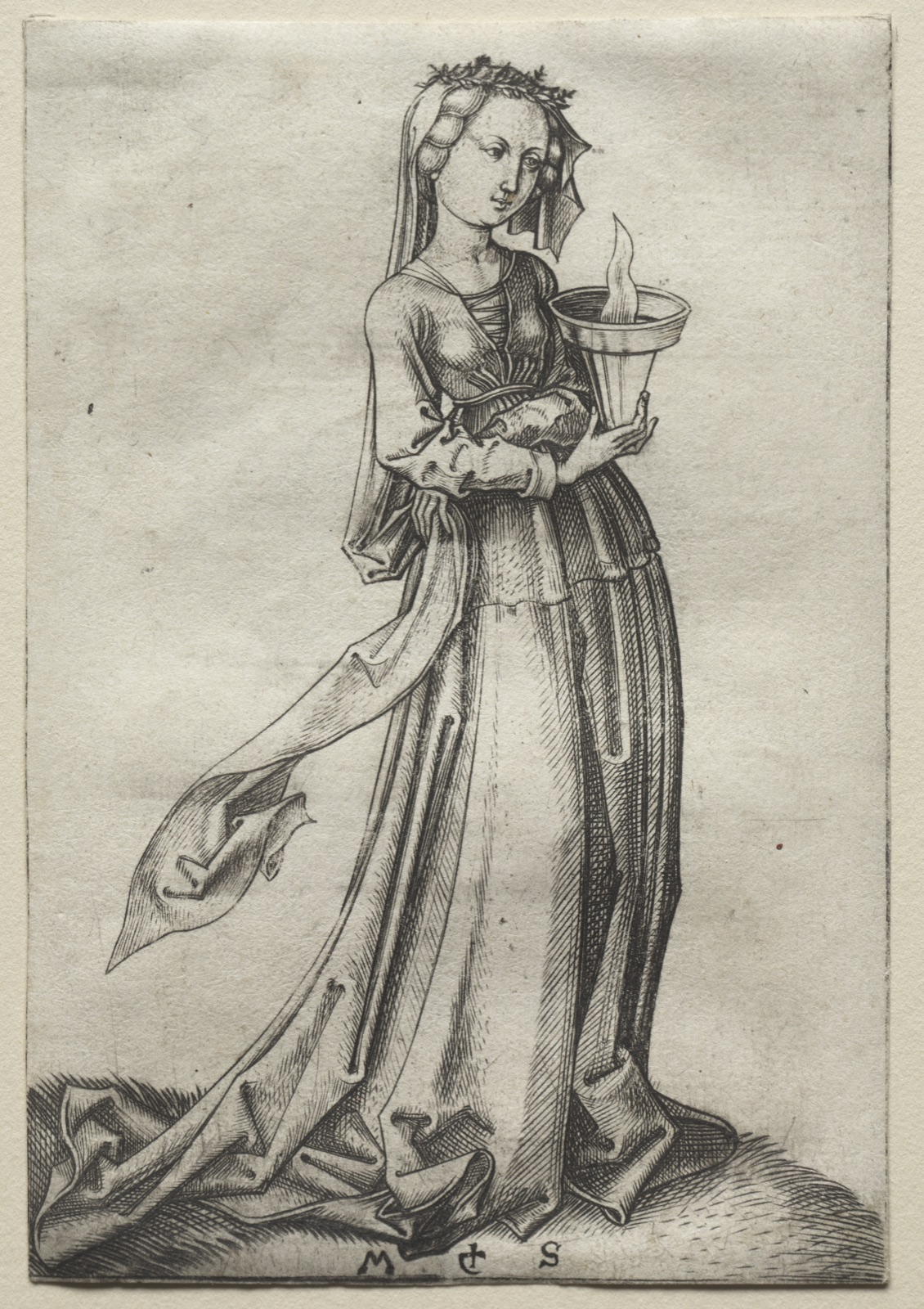 The Fourth Wise Virgin — Martin Schongauer (German, c. 1450–1491)
