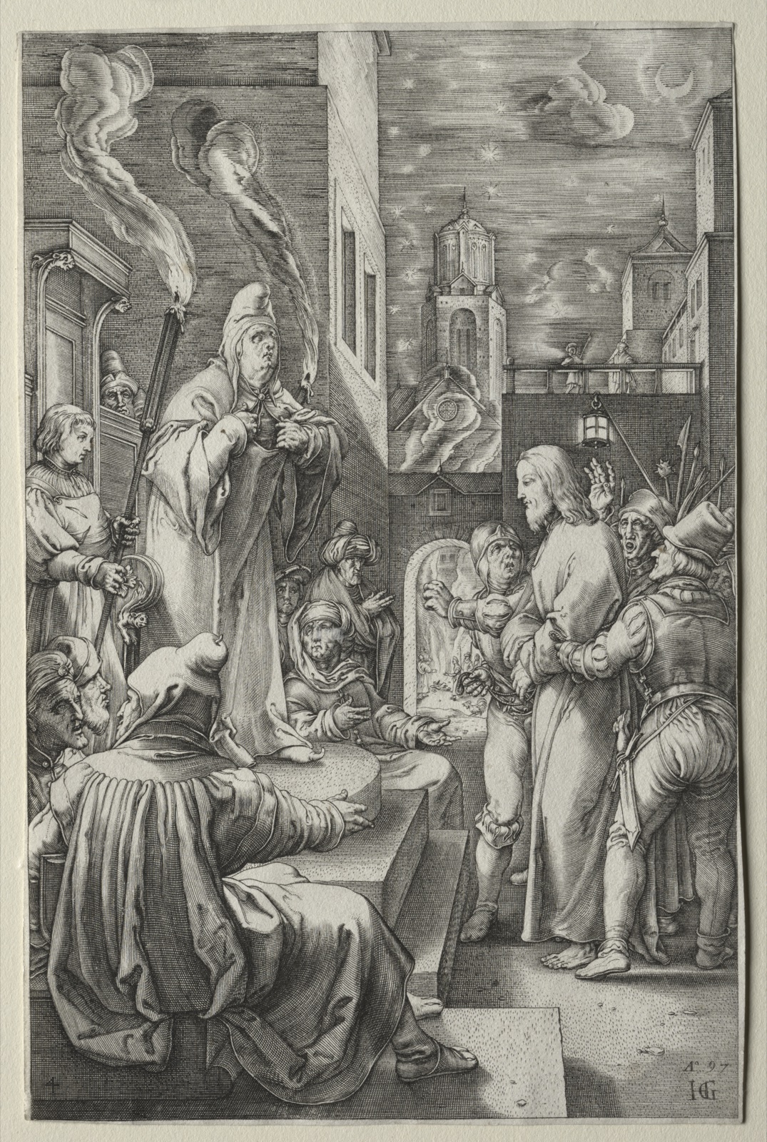 The Passion: Christ before Caiaphas — Hendrick Goltzius (Dutch, 1558–1617)