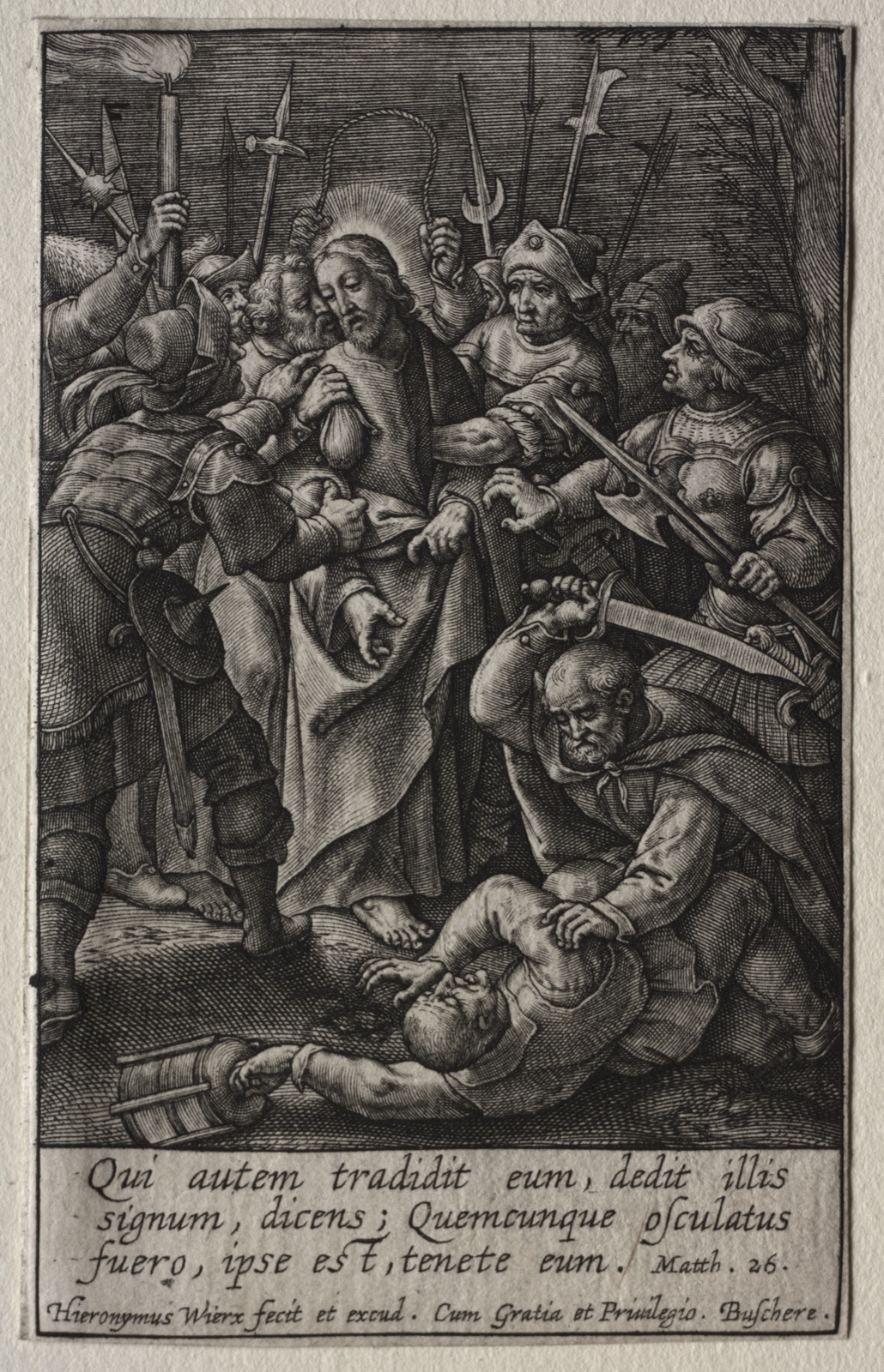 The Passion: The Betrayal of Christ — Hieronymus Wierix (Flemish, 1553–1619)