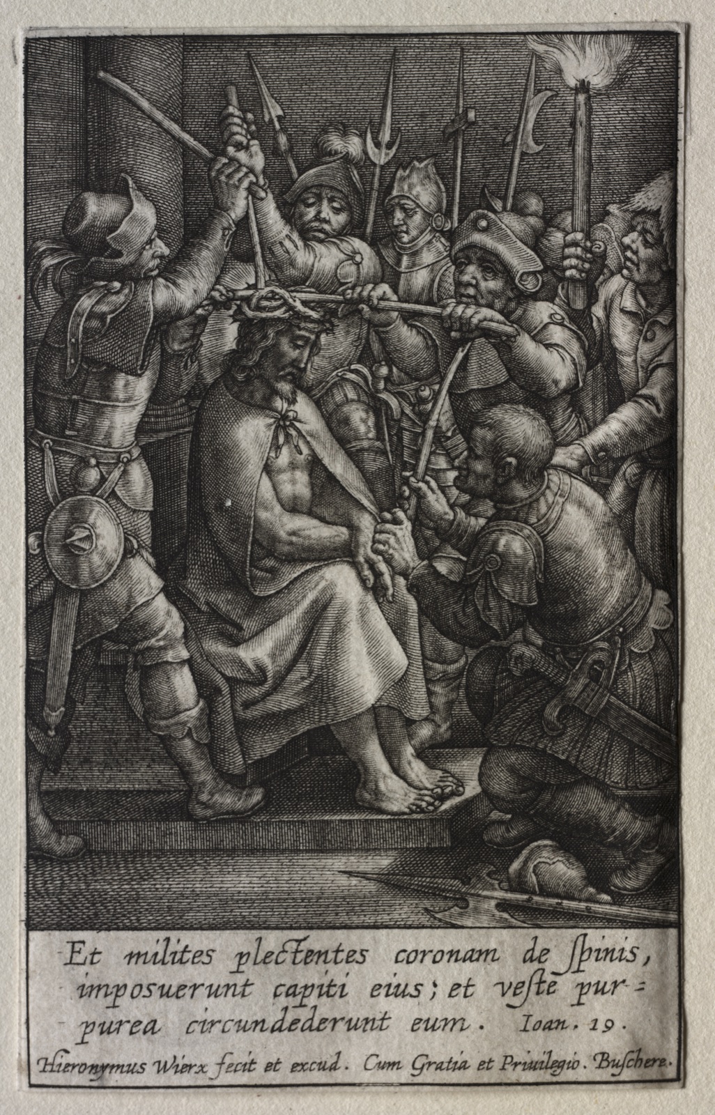 The Passion: The Crowning with Thorns — Hieronymus Wierix (Flemish, 1553–1619)