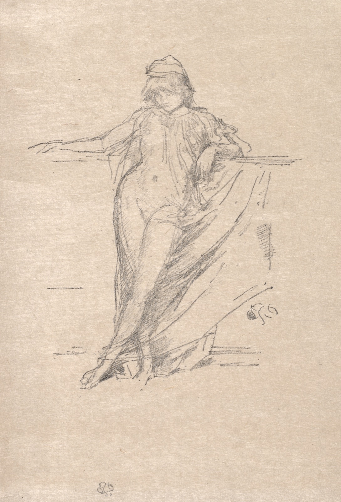 Little Draped Figure Leaning — James McNeill Whistler (American, 1834–1903)