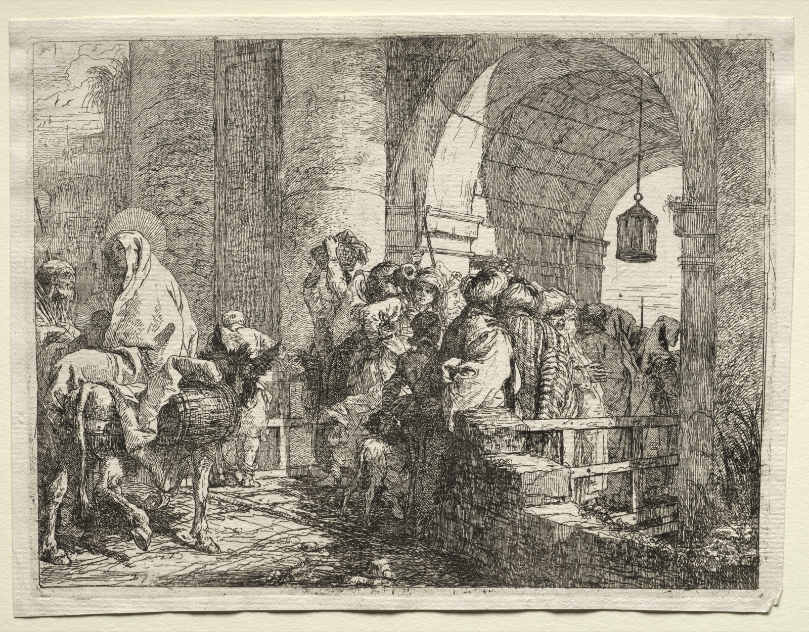 Flight into Egypt: The Holy Family Passing under an Arch — Giovanni Domenico Tiepolo (Italian, 1727–1804)