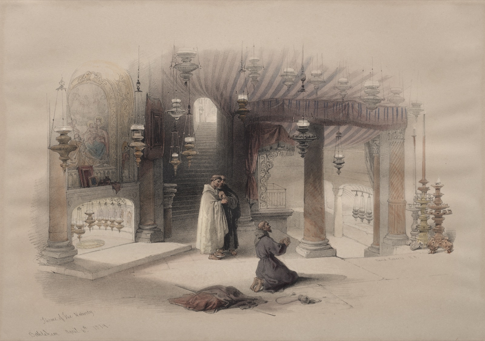 Shrine of the Nativity, Bethlehem — David Roberts (Scottish, 1796–1864)