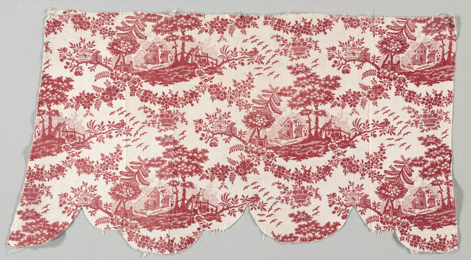 Fragment of Woodblock Print on Cotton