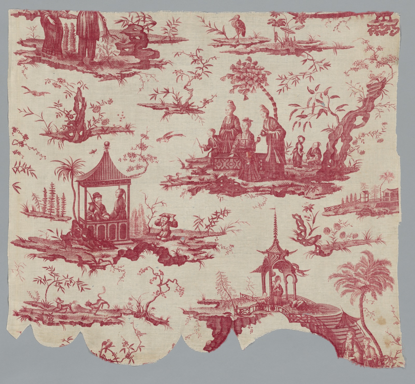 Fragment of Copperplate Printed Cotton — Christophe Philippe Oberkampf (French, 1738–1815)