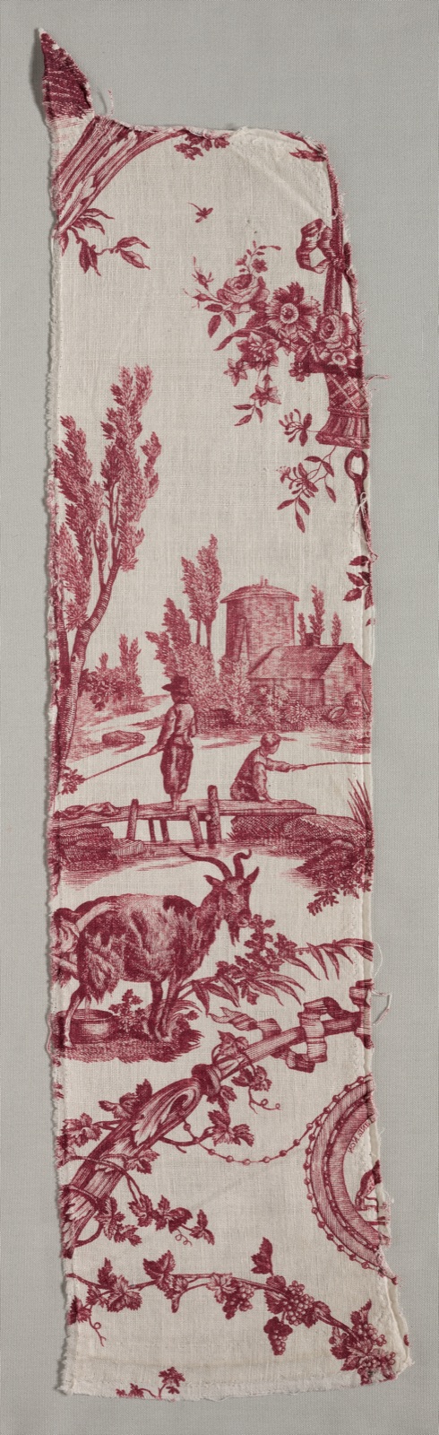 Fragments of Copperplate Printed Cotton — Christophe Philippe Oberkampf (French, 1738–1815); Jean-Baptiste Marie Hüet (French, 1745–1811)